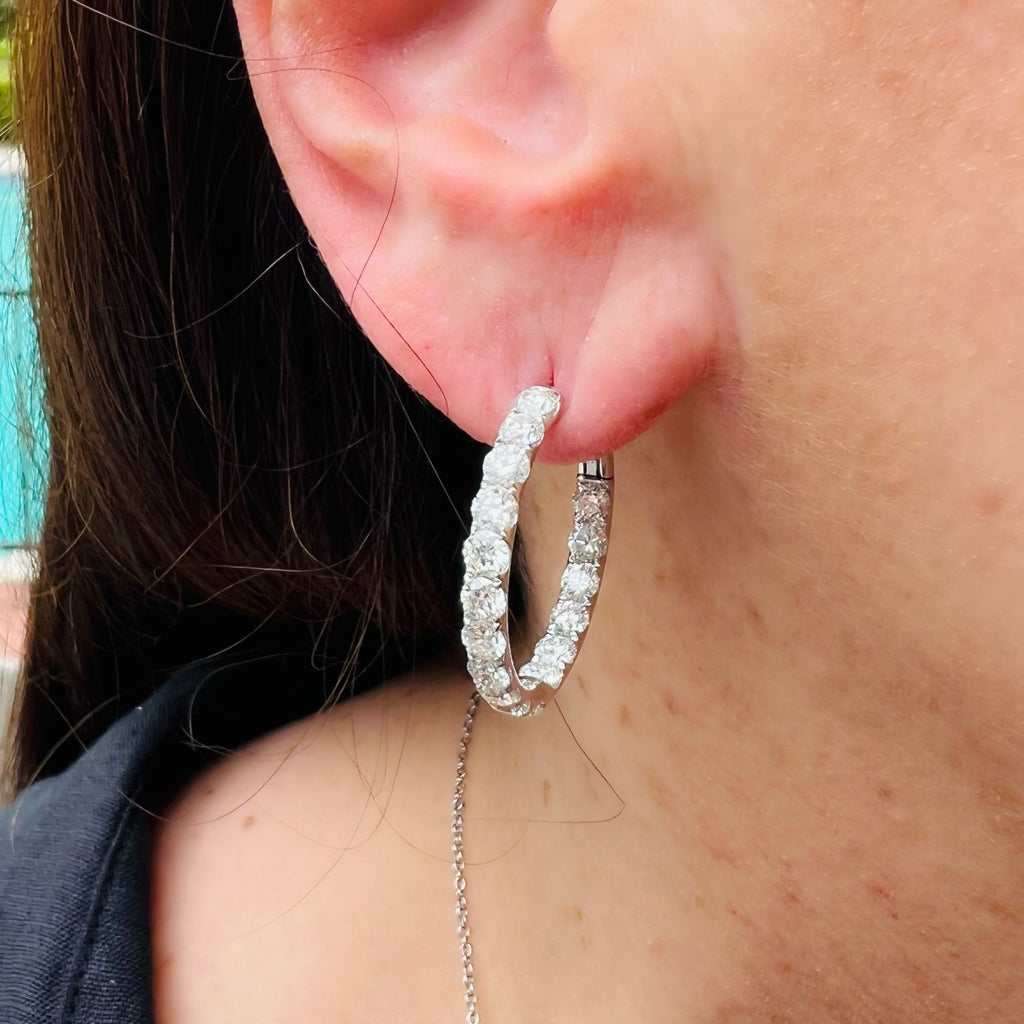 4.40 carat Inside/Out Diamond Hoops