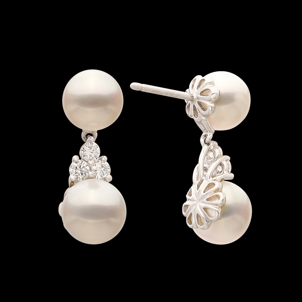 Pearl & Diamond "Aria" Earrings by Tiffany & Co.