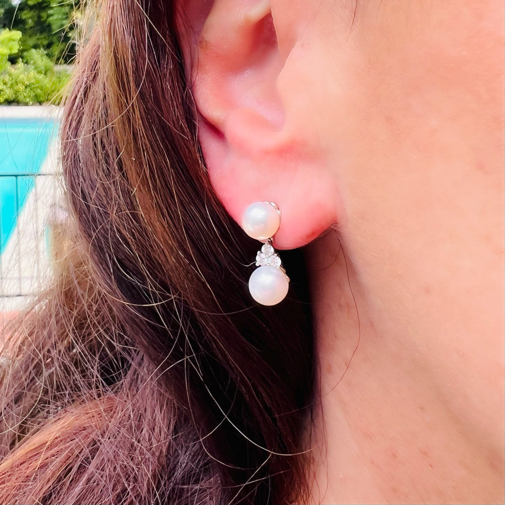 Pearl & Diamond "Aria" Earrings by Tiffany & Co.