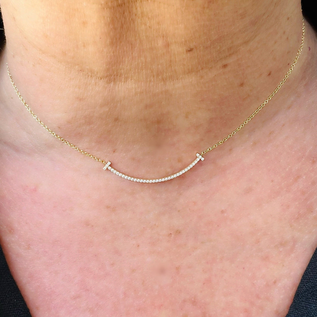 Tiffany T-Smile Diamond Pendant Necklace