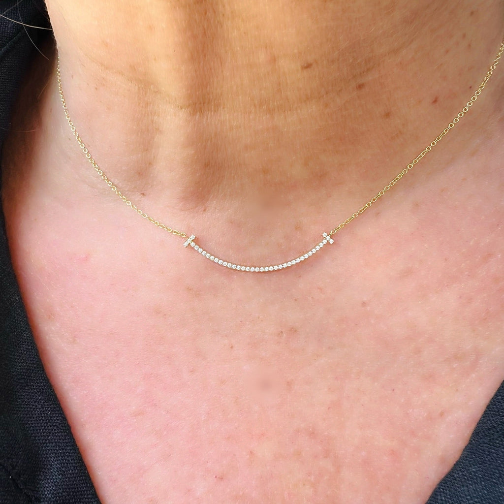 Tiffany T-Smile Diamond Pendant Necklace