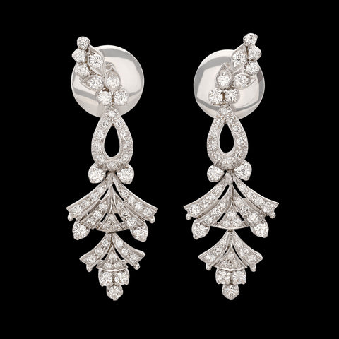 18kt White Gold Diamond Drop Earrings