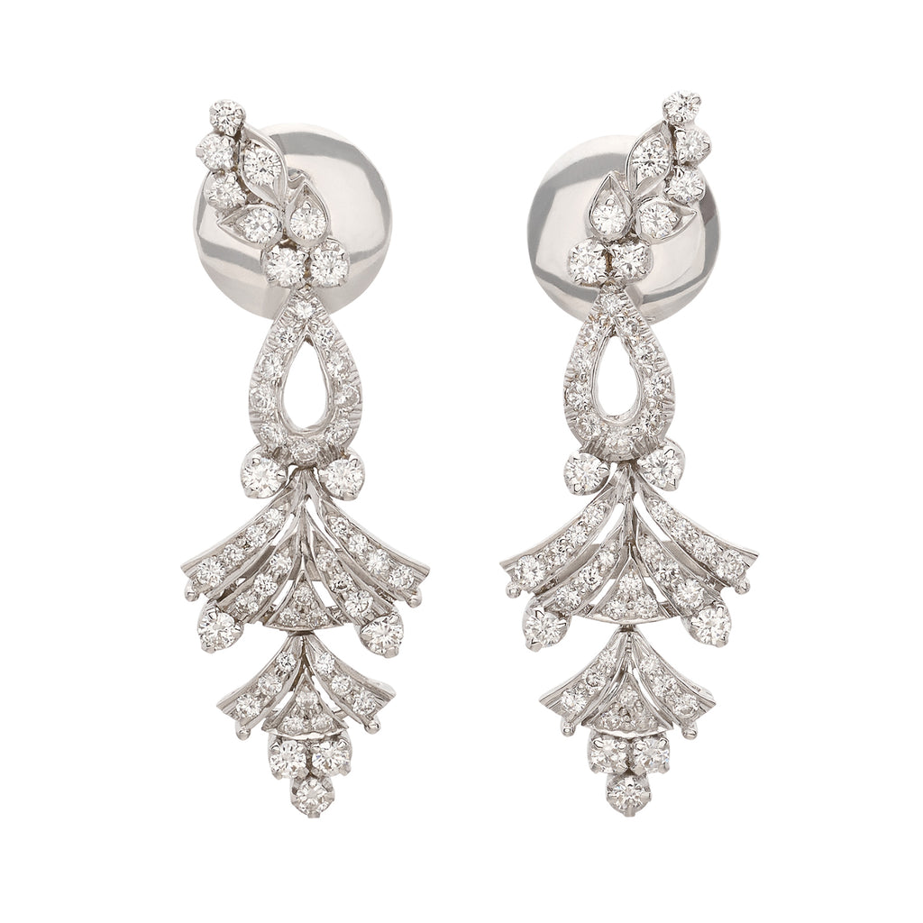18kt White Gold Diamond Drop Earrings