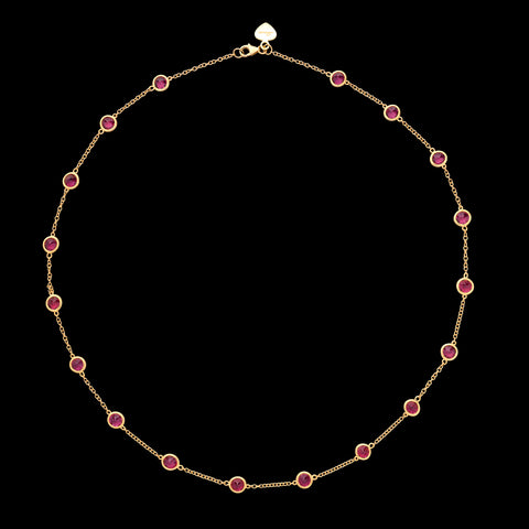 18kt Yellow Gold Garnet Necklace by Salavetti