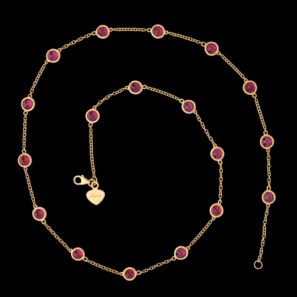 18kt Yellow Gold Garnet Necklace by Salavetti