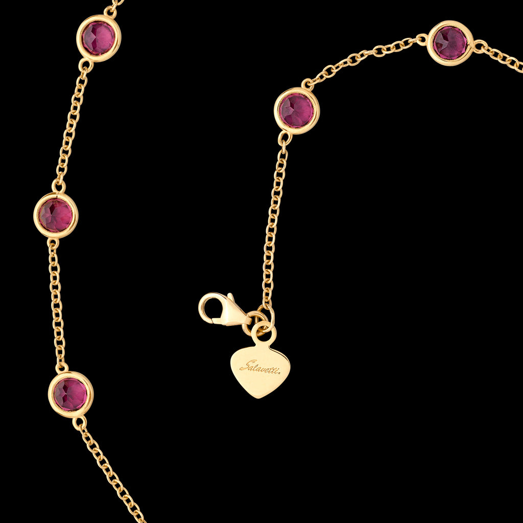 18kt Yellow Gold Garnet Necklace by Salavetti