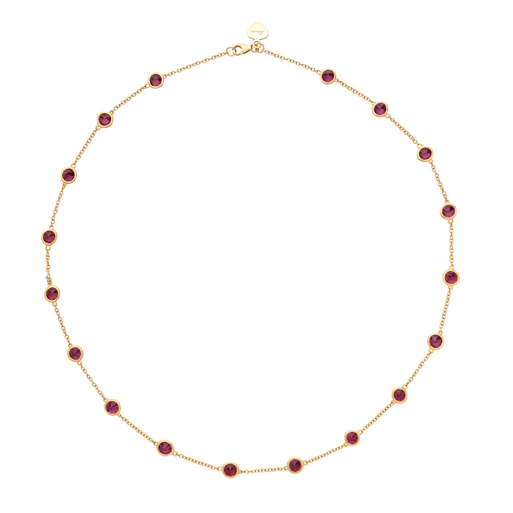 18kt Yellow Gold Garnet Necklace by Salavetti