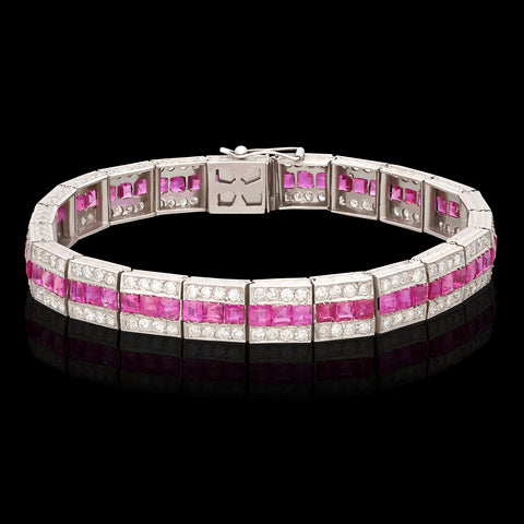 Art Deco Burma Ruby & Diamond Bracelet