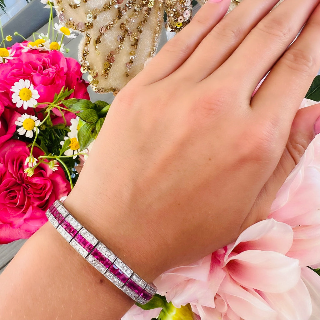 Art Deco Burma Ruby & Diamond Bracelet