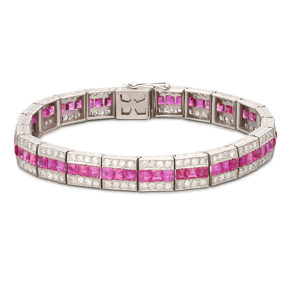 Art Deco Burma Ruby & Diamond Bracelet