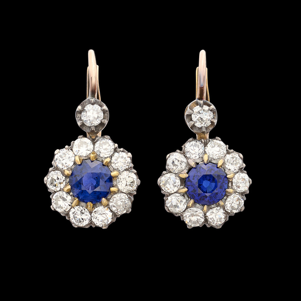 Elegant Sapphire & Diamond Dangle Earrings