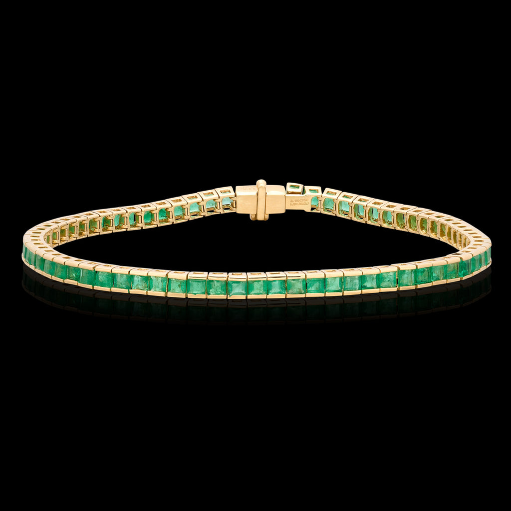 Yellow Gold Emerald Line Bracelet