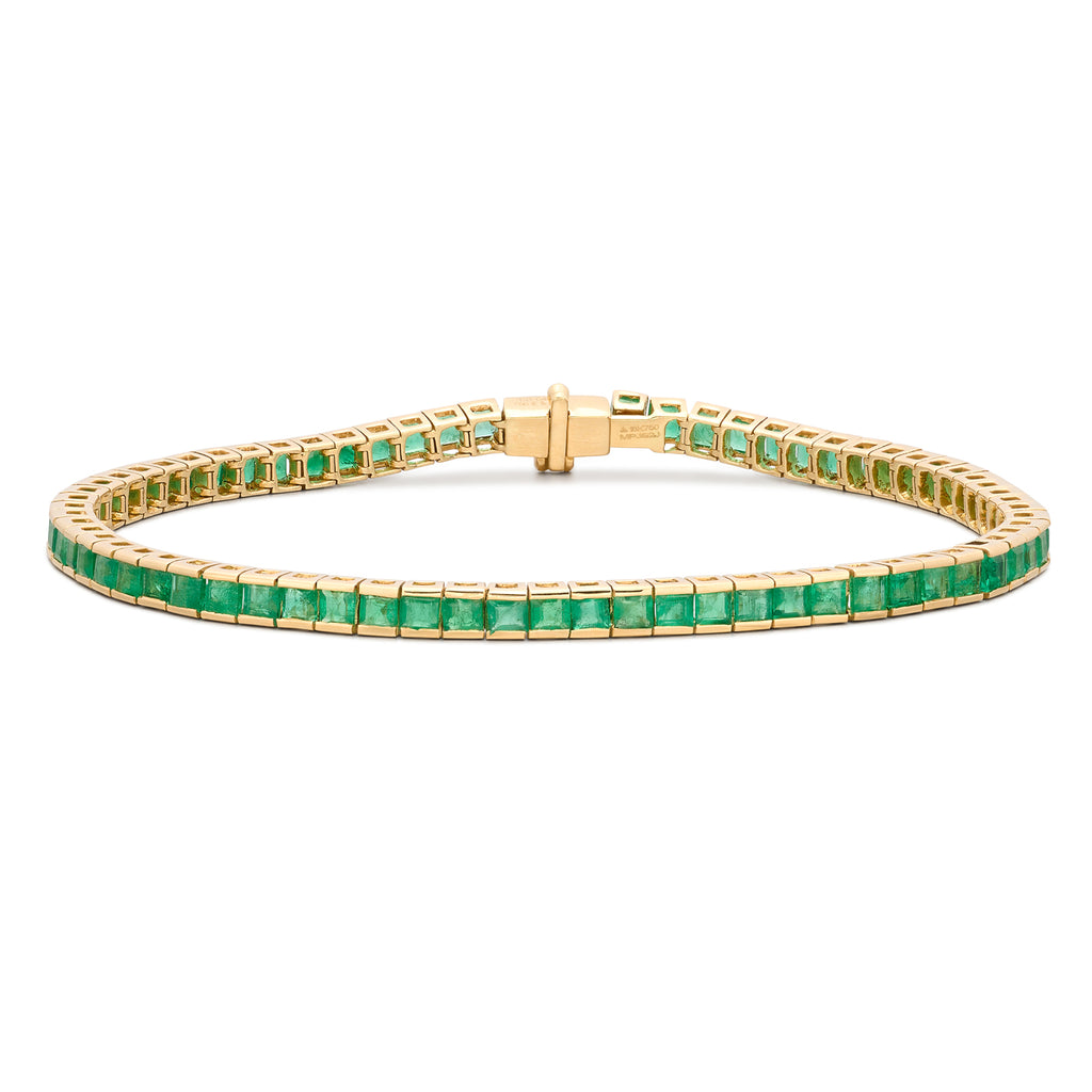 Yellow Gold Emerald Line Bracelet
