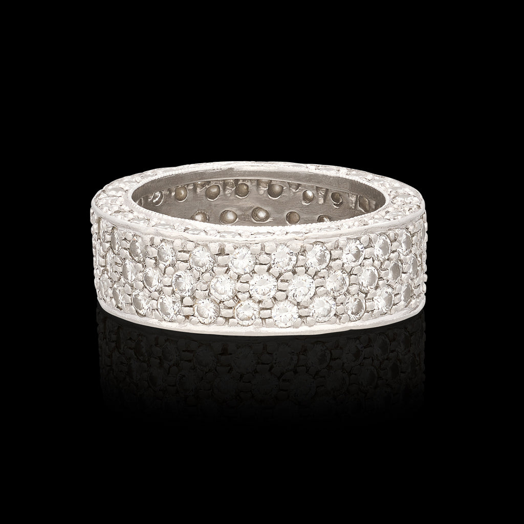 Exceptional 3-row Platinum Diamond Eternity Band