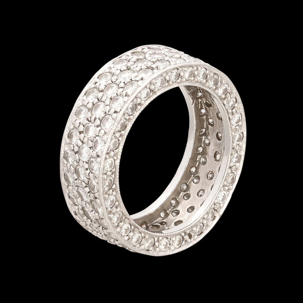 Exceptional 3-row Platinum Diamond Eternity Band