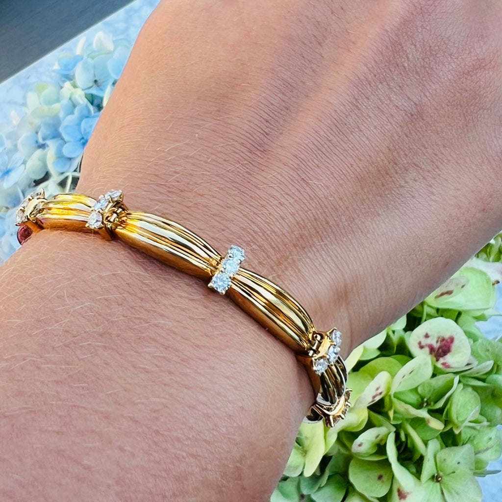 Estate Tiffany & Co. Gold Diamond Bracelet