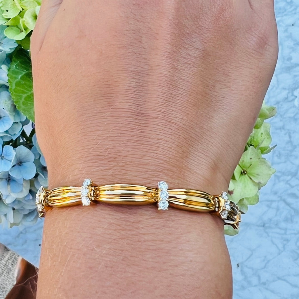 Estate Tiffany & Co. Gold Diamond Bracelet