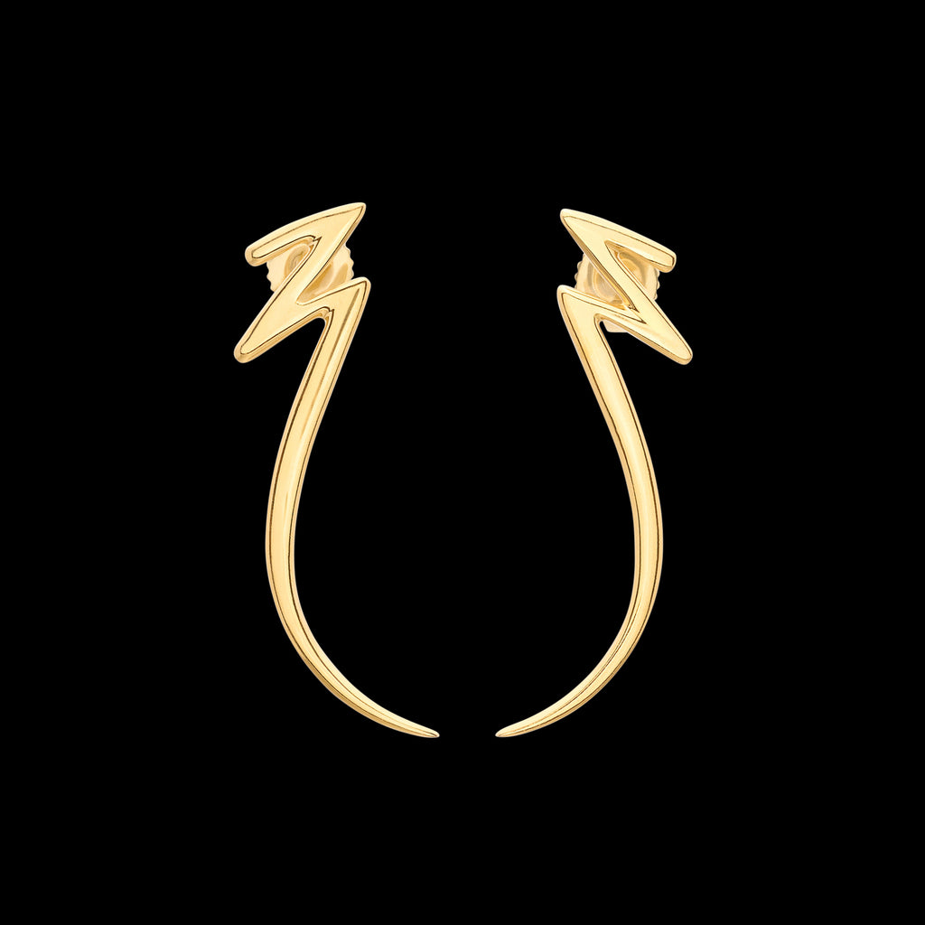 Yellow Gold "Lightening Bolt" Earrings by Tiffany & Co