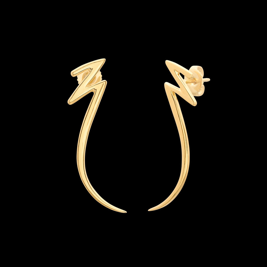 Yellow Gold "Lightening Bolt" Earrings by Tiffany & Co