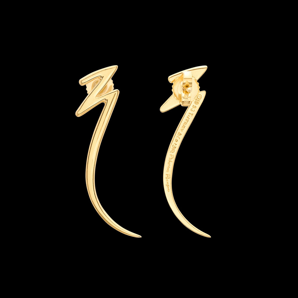Yellow Gold "Lightening Bolt" Earrings by Tiffany & Co