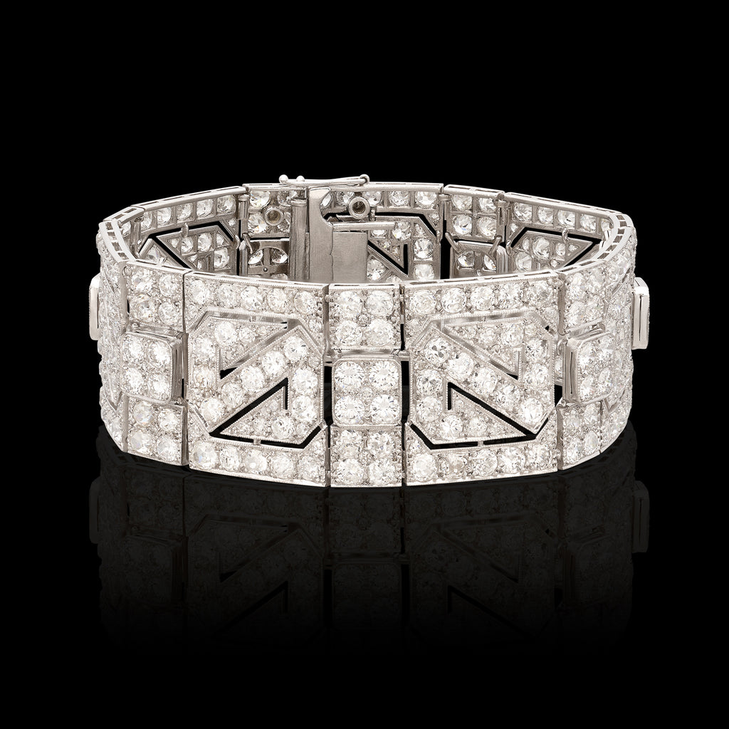 Extraordinary Art Deco Platinum Diamond Bracelet