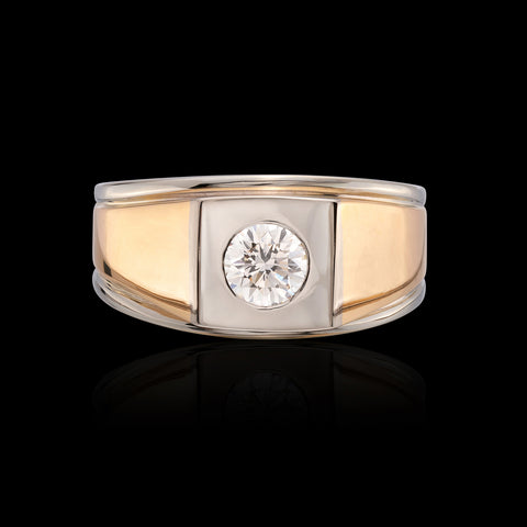 18k Yellow & White Gold Diamond Ring