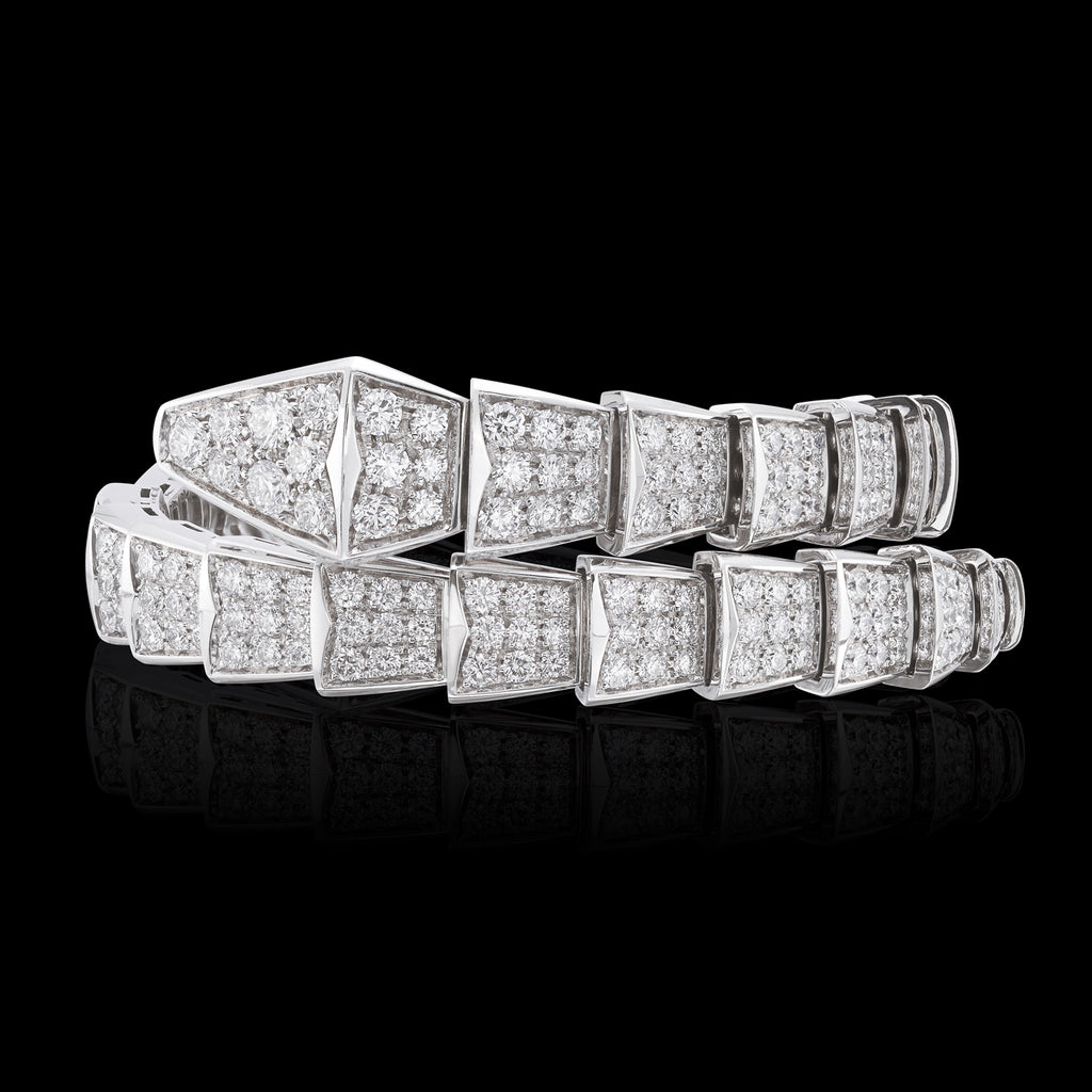 Bulgari Serpenti Viper 18k White Gold Diamond Bracelet