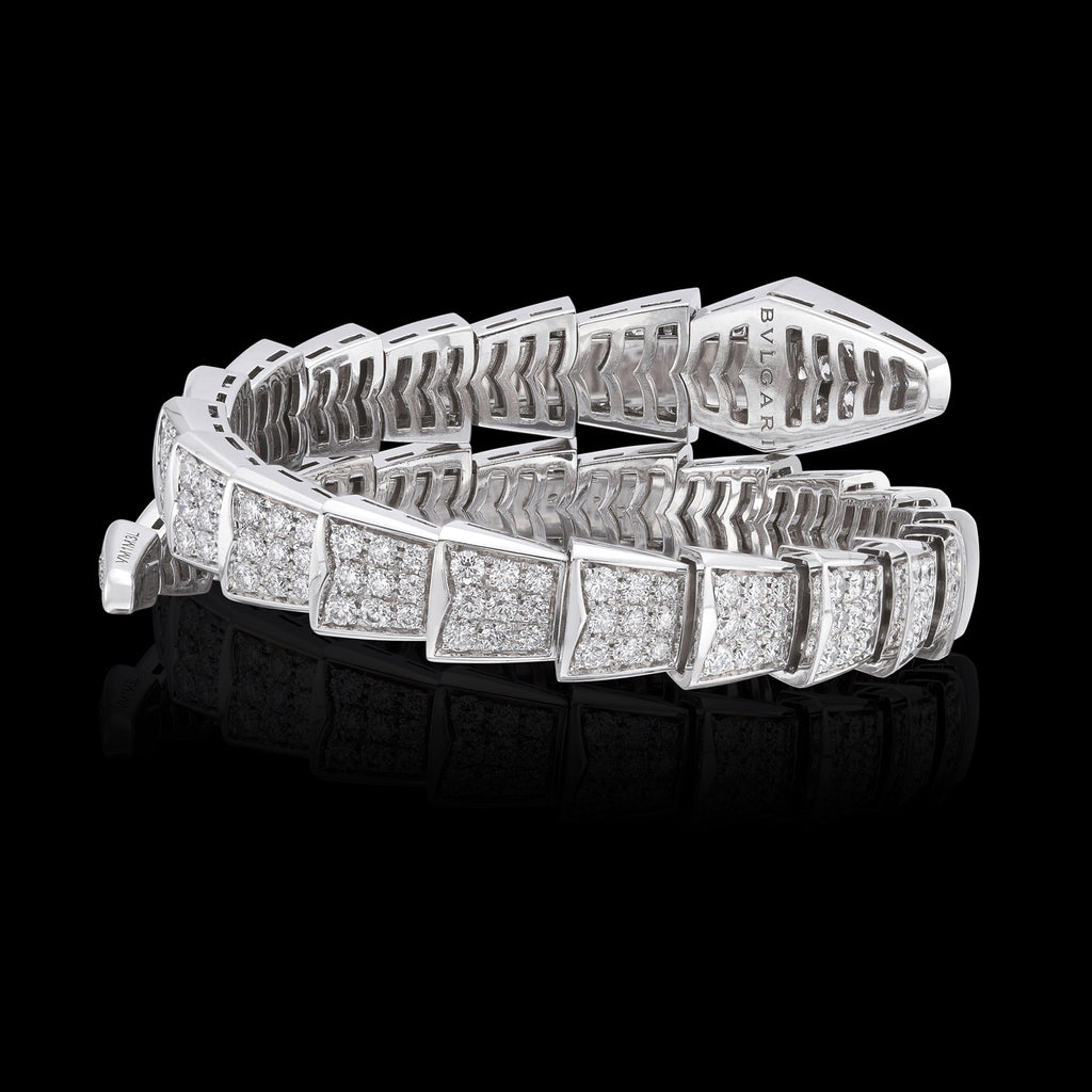 Bulgari Serpenti Viper 18k White Gold Diamond Bracelet