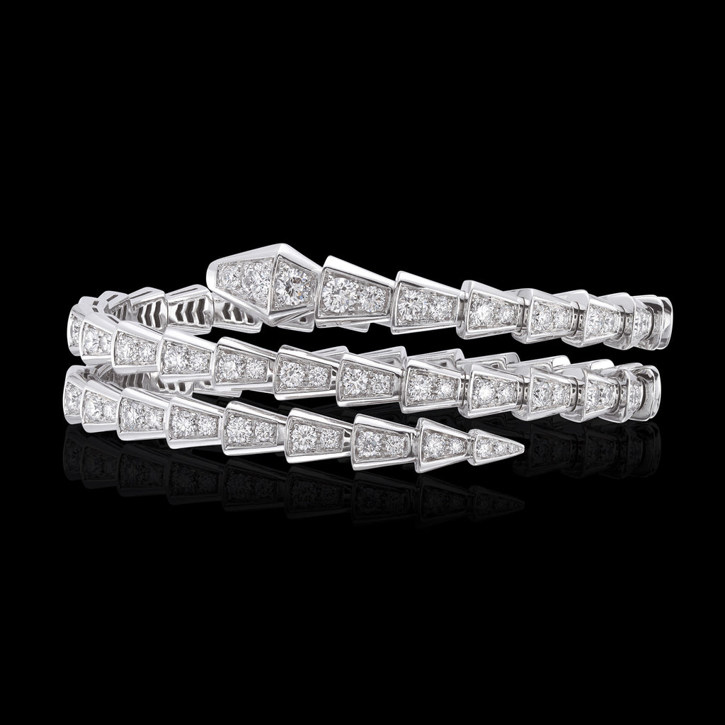Bulgari Serpenti Viper 18k White Gold Diamond Bracelet