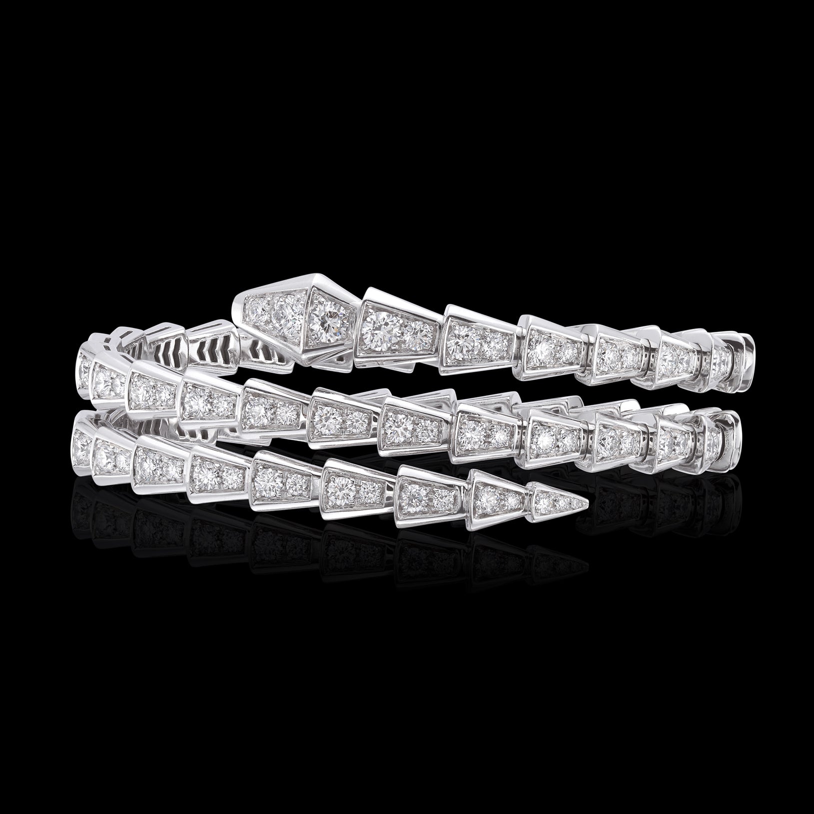 Bulgari Serpenti Viper 18k White Gold Diamond Bracelet