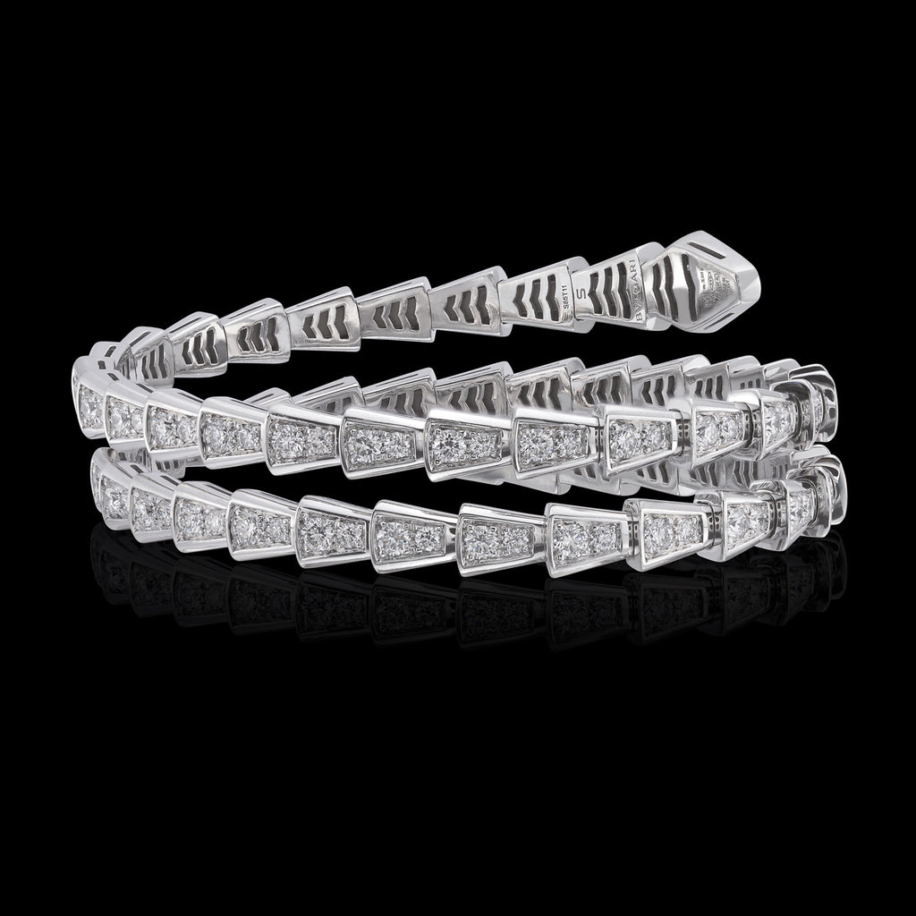 Bulgari Serpenti Viper 18k White Gold Diamond Bracelet
