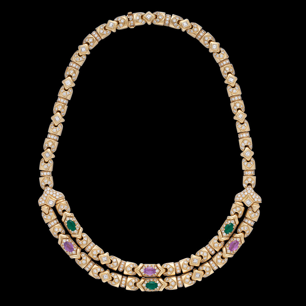 Bulgari 18k Yellow Gold & Gem-Set Necklace