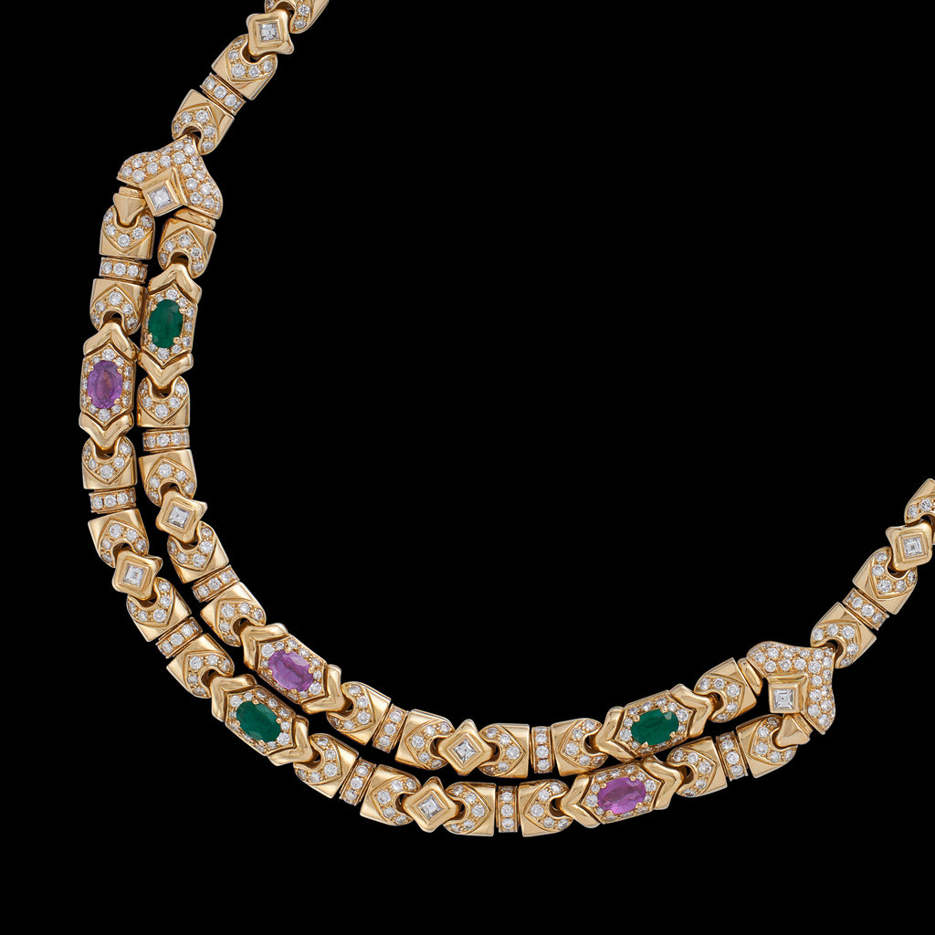 Bulgari 18k Yellow Gold & Gem-Set Necklace
