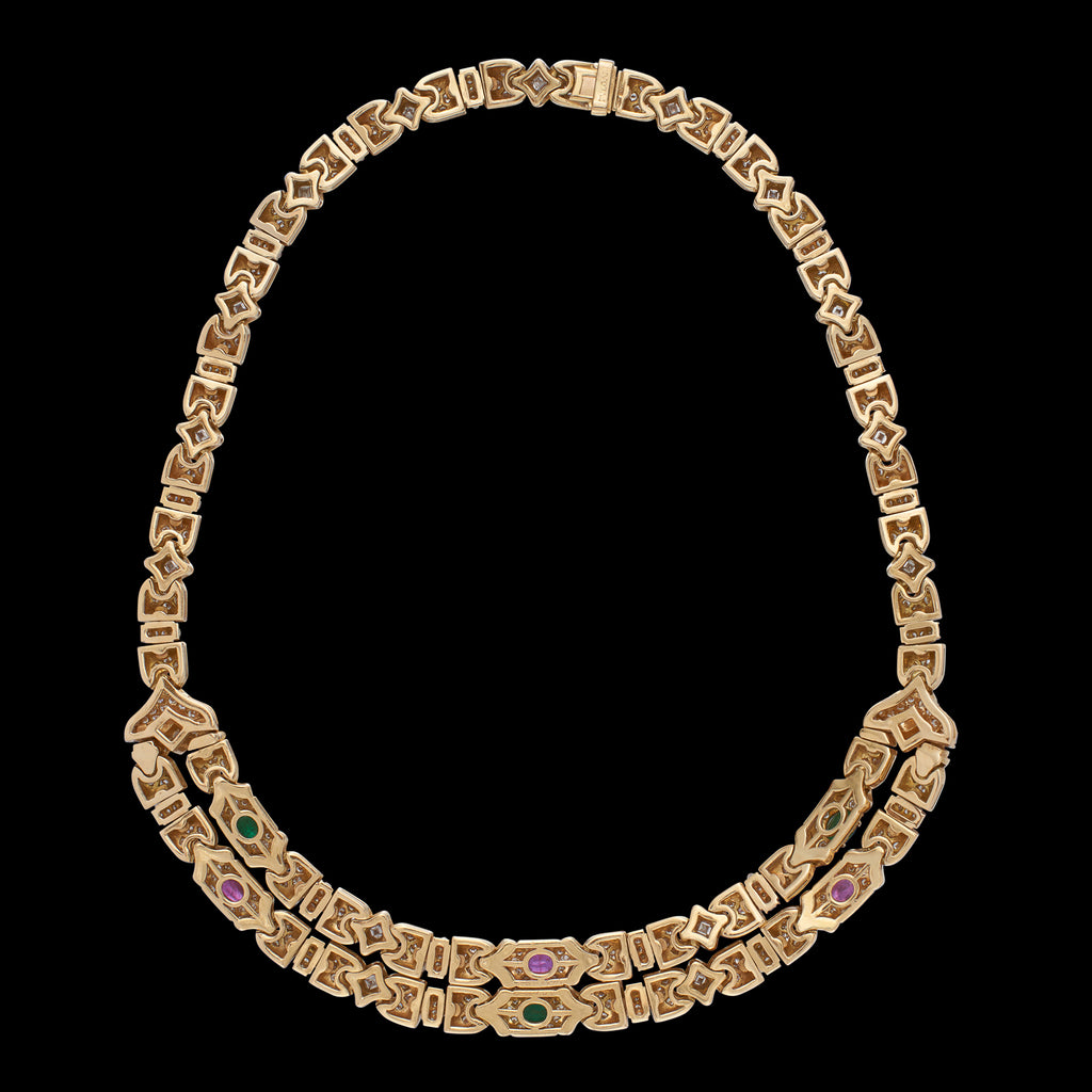 Bulgari 18k Yellow Gold & Gem-Set Necklace