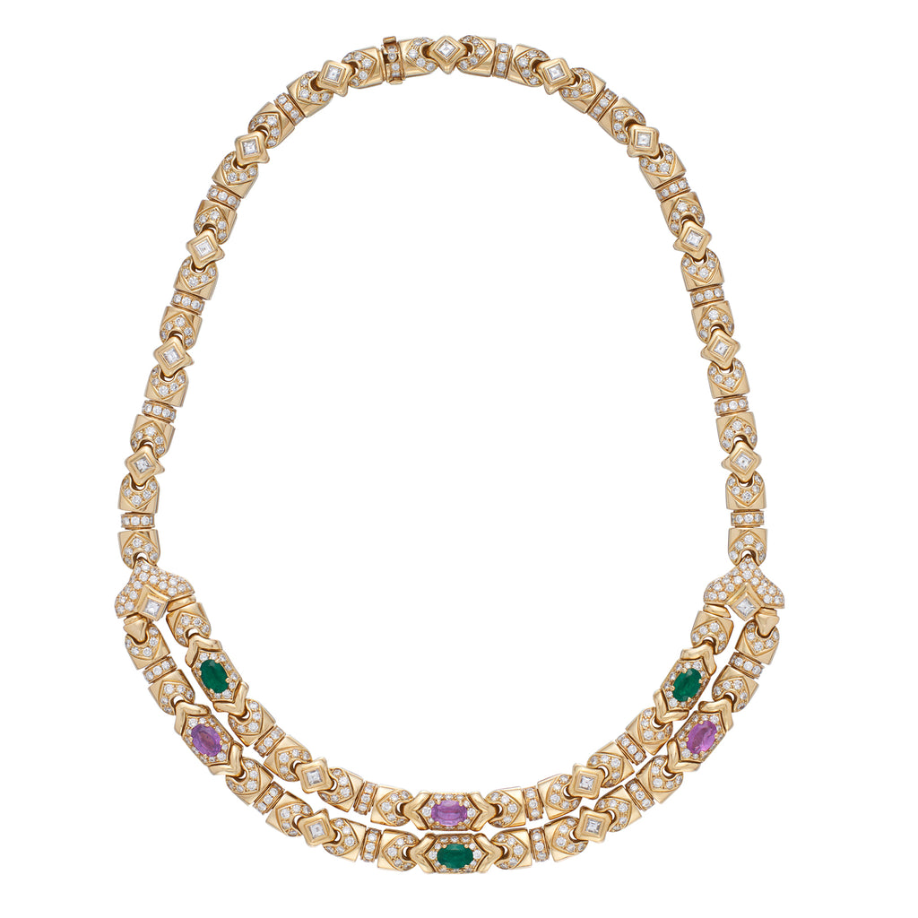 Bulgari 18k Yellow Gold & Gem-Set Necklace