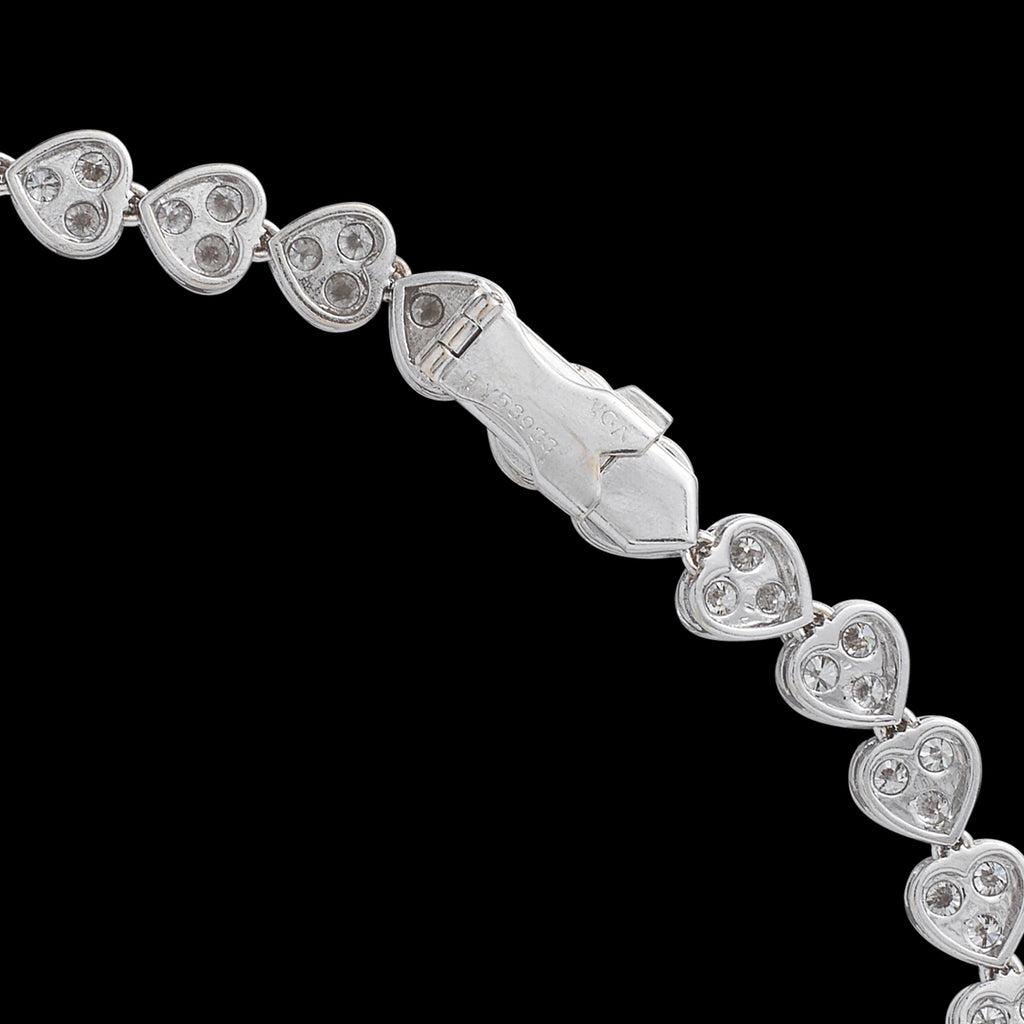 18k Gold and Diamond Heart Link Necklace, Signed VCA