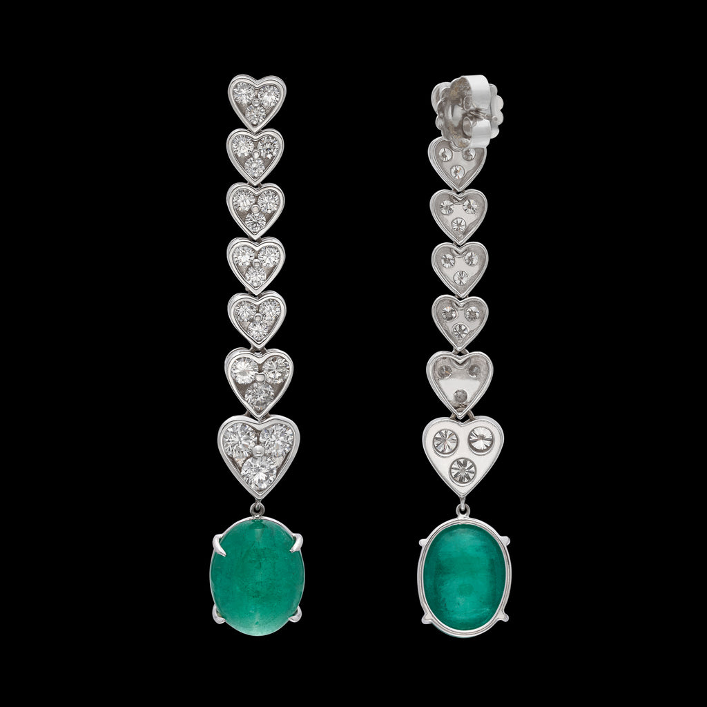 Diamond & Emerald Drop Earrings