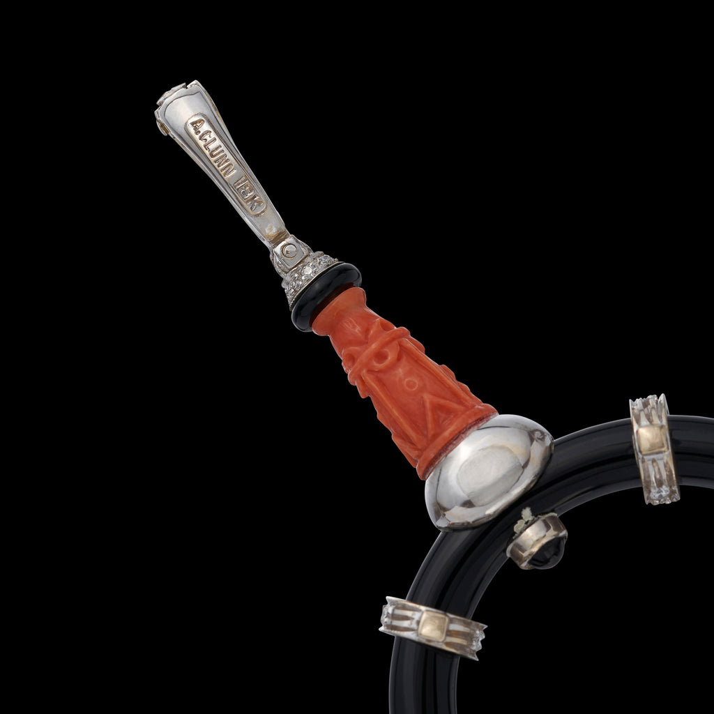 Unique Coral, Pearl, Diamond & Emerald Pendant