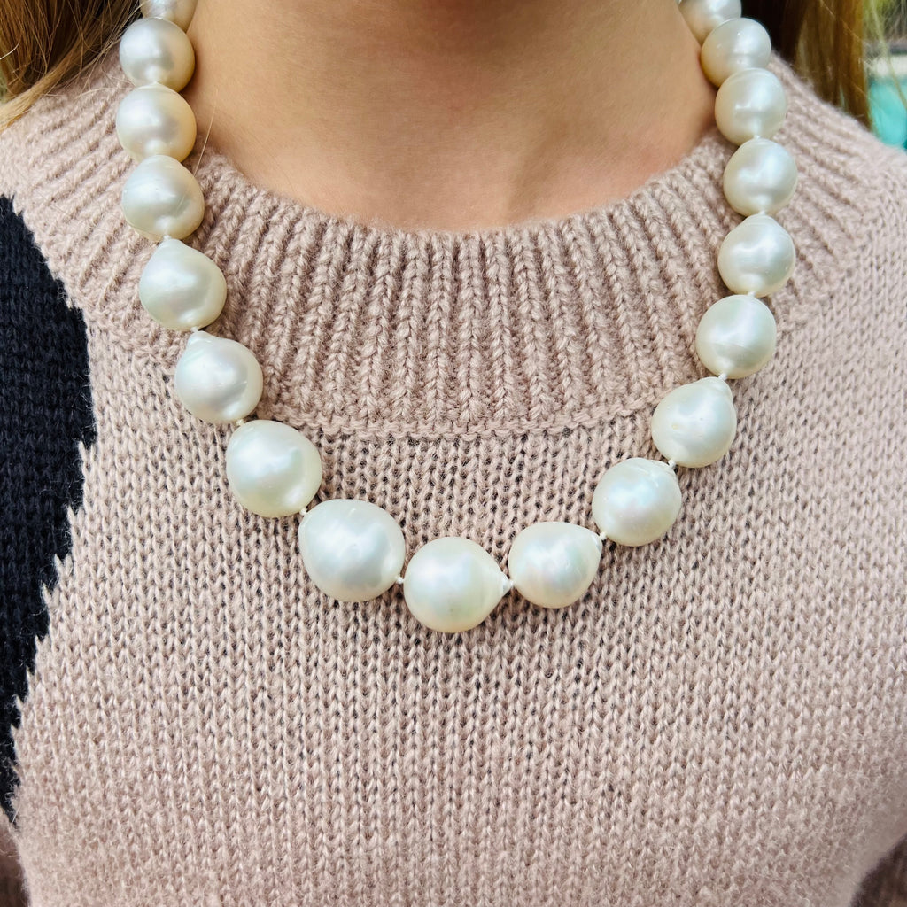 Denise Robergé 22k Gold and Baroque South Sea Cultured Pearl Necklace