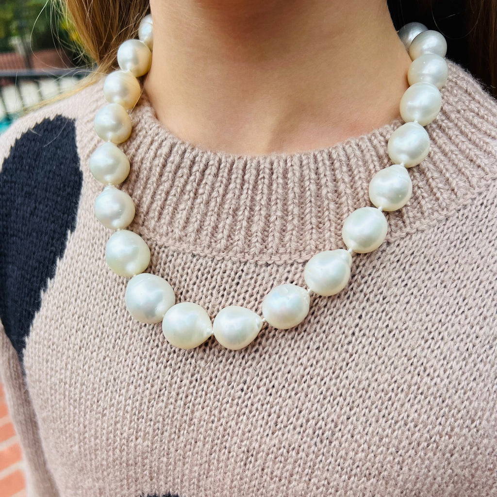 Denise Robergé 22k Gold and Baroque South Sea Cultured Pearl Necklace