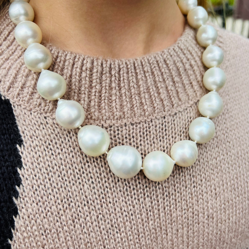 Denise Robergé 22k Gold and Baroque South Sea Cultured Pearl Necklace