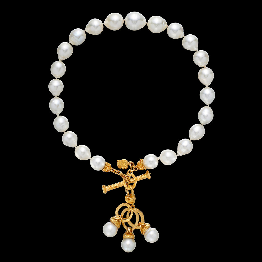Denise Robergé 22k Gold and Baroque South Sea Cultured Pearl Necklace
