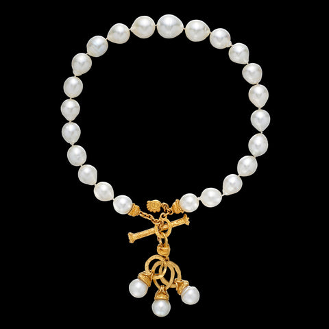Denise Robergé 22k Gold and Baroque South Sea Cultured Pearl Necklace
