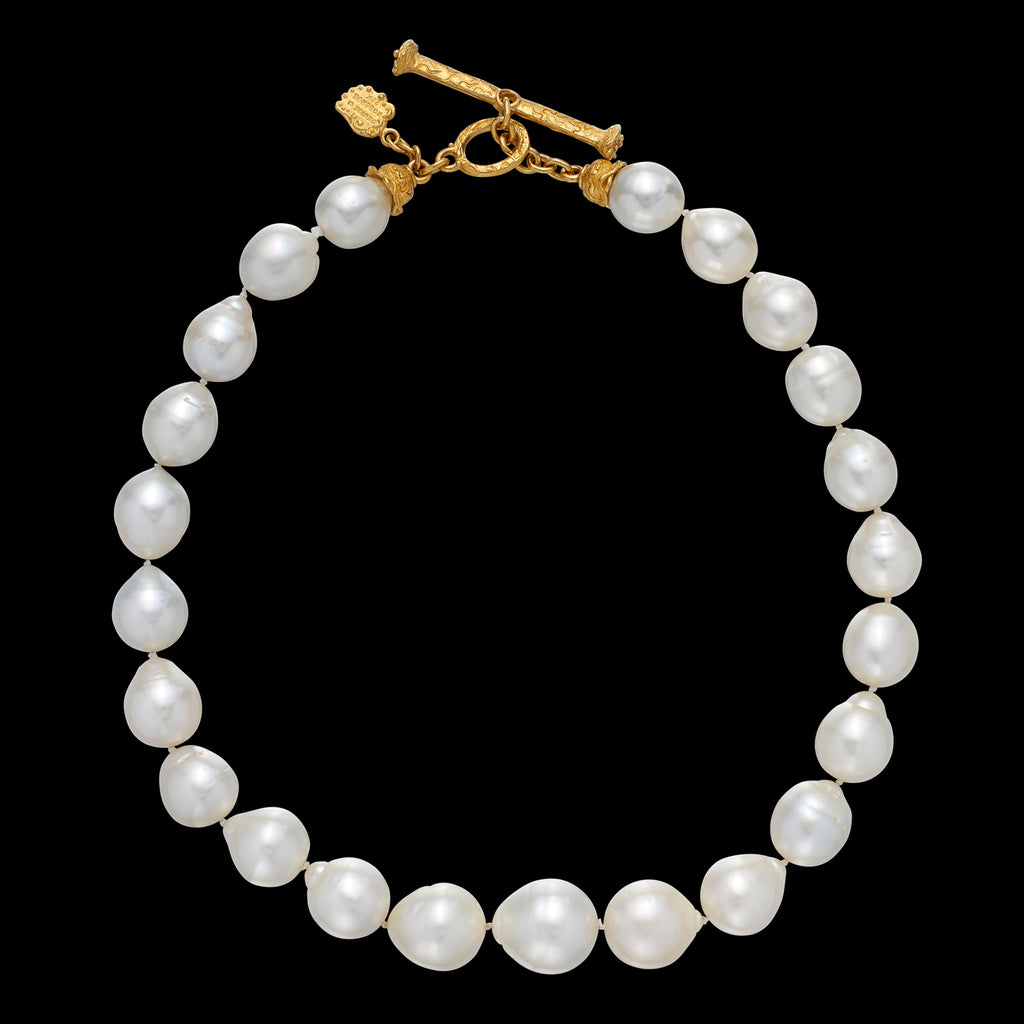 Denise Robergé 22k Gold and Baroque South Sea Cultured Pearl Necklace