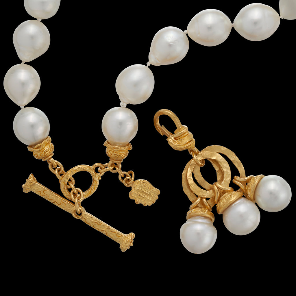 Denise Robergé 22k Gold and Baroque South Sea Cultured Pearl Necklace
