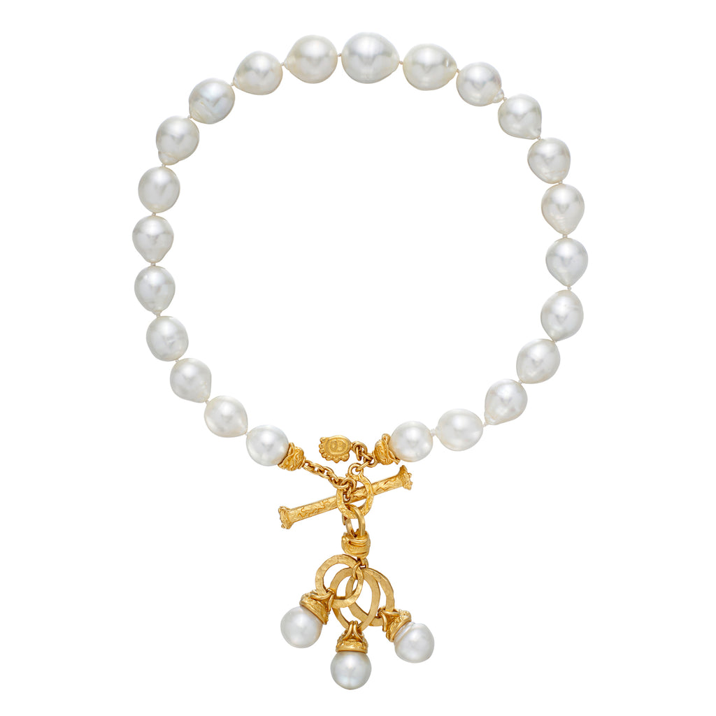 Denise Robergé 22k Gold and Baroque South Sea Cultured Pearl Necklace