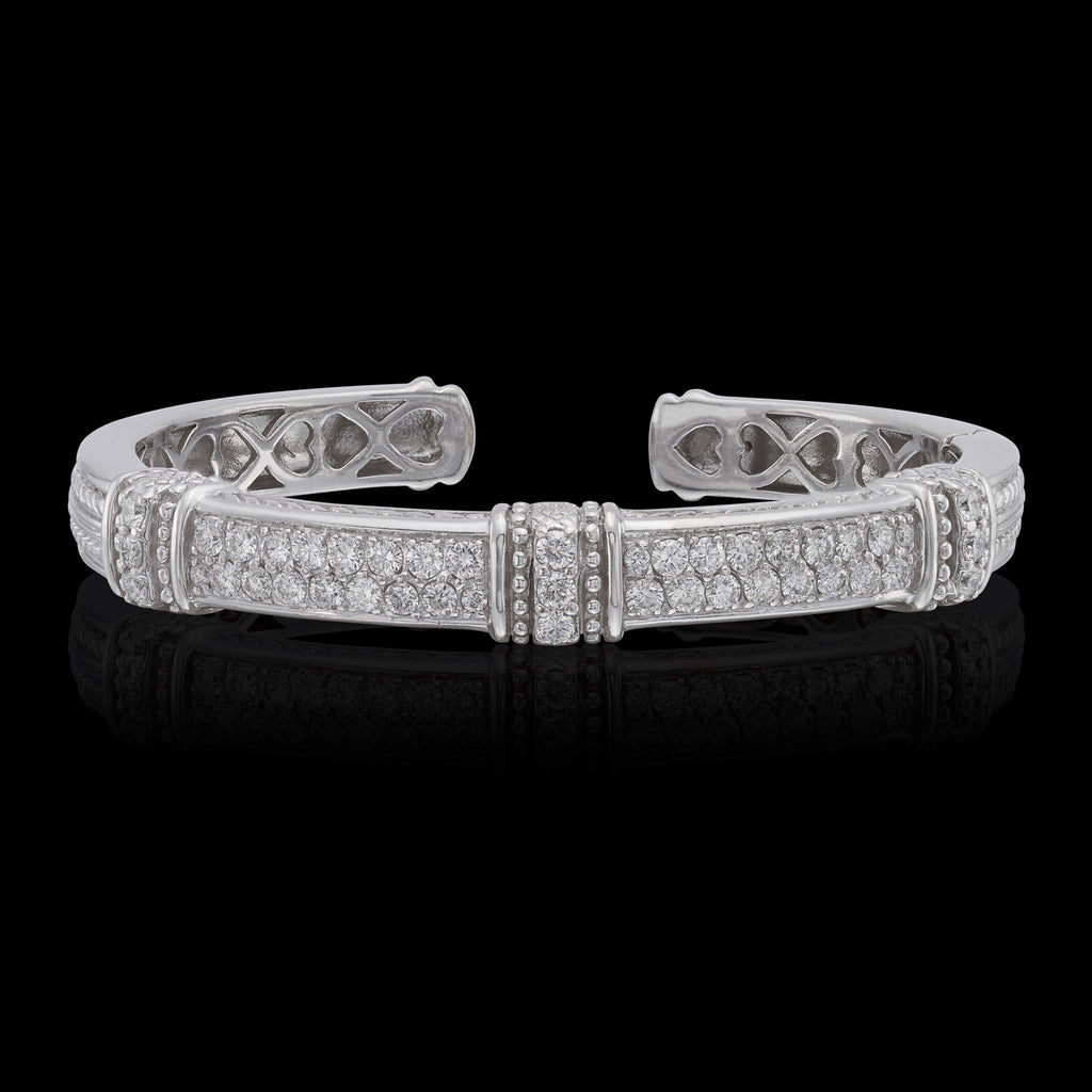 Judith Ripka Diamond and 18k White Gold Cuff Bracelet