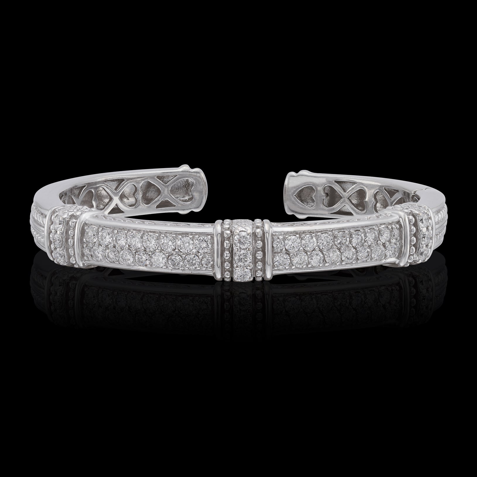 Judith Ripka Diamond and 18k White Gold Cuff Bracelet
