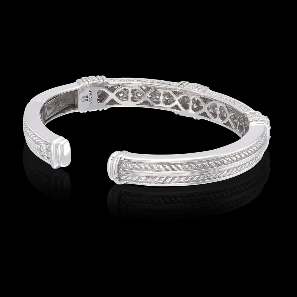 Judith Ripka Diamond and 18k White Gold Cuff Bracelet