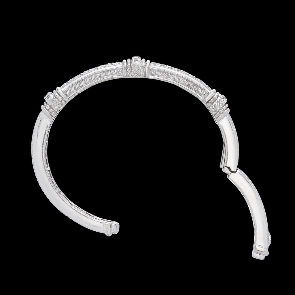 Judith Ripka Diamond and 18k White Gold Cuff Bracelet